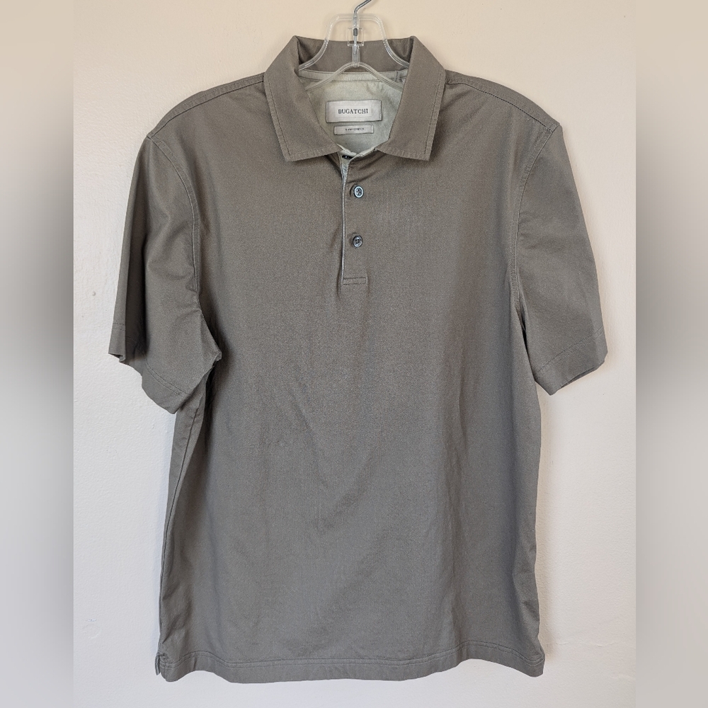 Bugatchi Victor Solid OoohCotton Polo, Olive (SIZE SMALL)